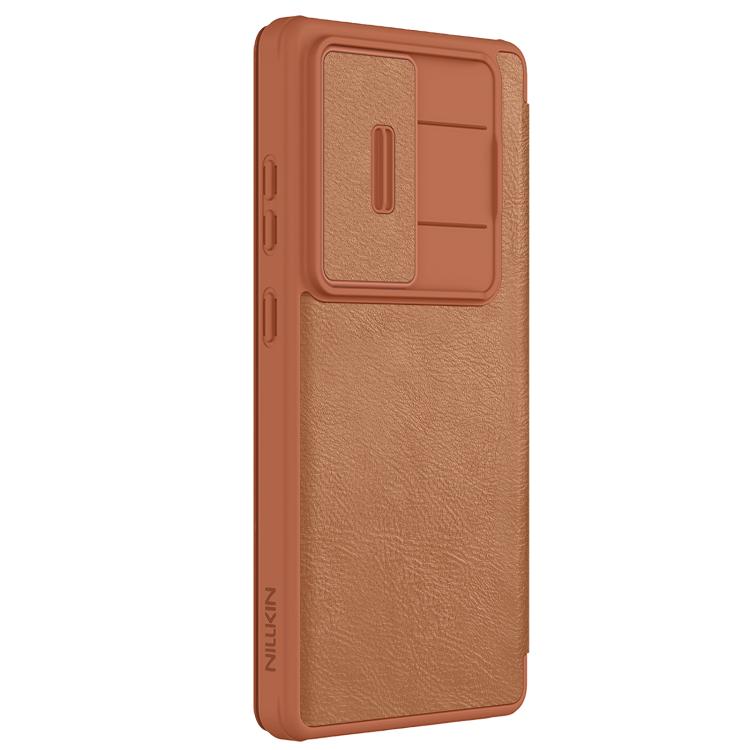 For Samsung Galaxy S25 Ultra 5G NILLKIN QIN Series Pro Sliding Camera Cover Design Leather Phone Case(Brown) - free shipping - PMc TechLife - Order now!