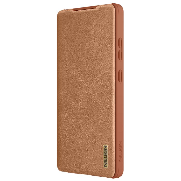 For Samsung Galaxy S25 Ultra 5G NILLKIN QIN Series Pro Sliding Camera Cover Design Leather Phone Case(Brown) - free shipping - PMc TechLife - Order now!