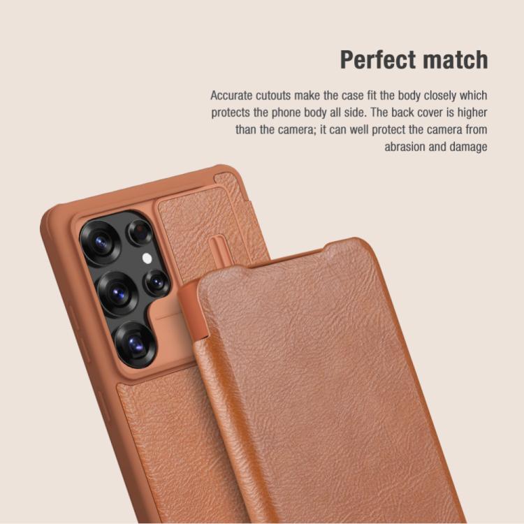 For Samsung Galaxy S25 Ultra 5G NILLKIN QIN Series Pro Sliding Camera Cover Design Leather Phone Case(Black) - free shipping - PMc TechLife - Order now!