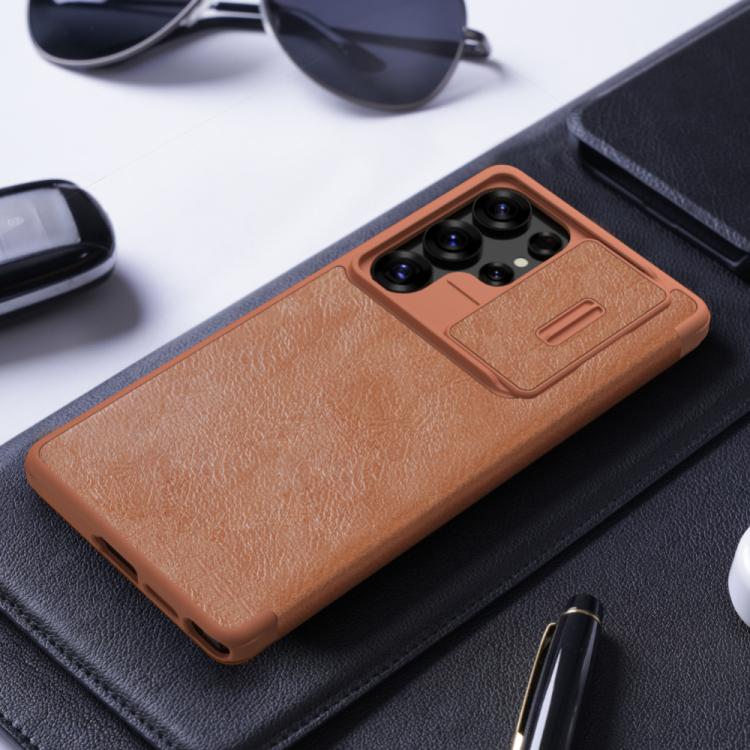 For Samsung Galaxy S25 Ultra 5G NILLKIN QIN Series Pro Sliding Camera Cover Design Leather Phone Case(Black) - free shipping - PMc TechLife - Order now!