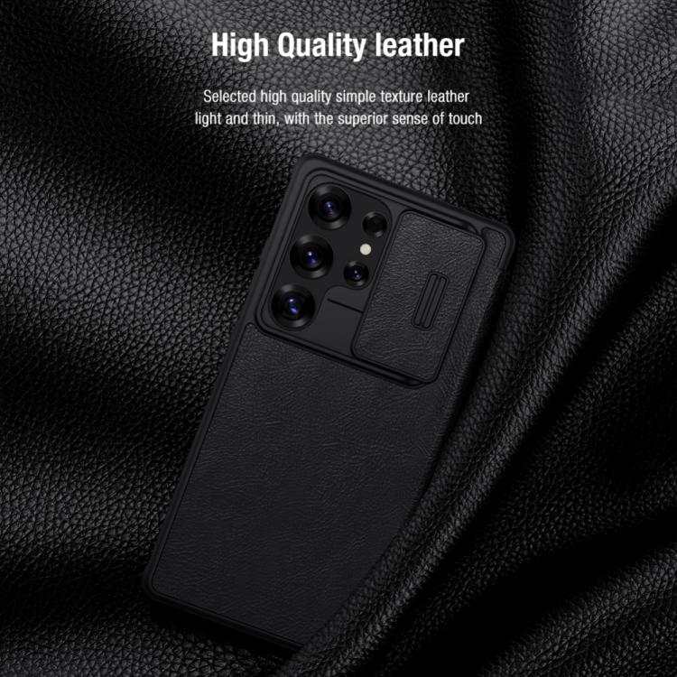 For Samsung Galaxy S25 Ultra 5G NILLKIN QIN Series Pro Sliding Camera Cover Design Leather Phone Case(Black) - free shipping - PMc TechLife - Order now!