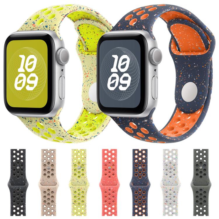 For Apple Watch 42mm / 41mm / 40mm / 38mm Coloful Silicone Watch Band(Fluorescent Yellow-Green) - free shipping - PMc TechLife - Order now!