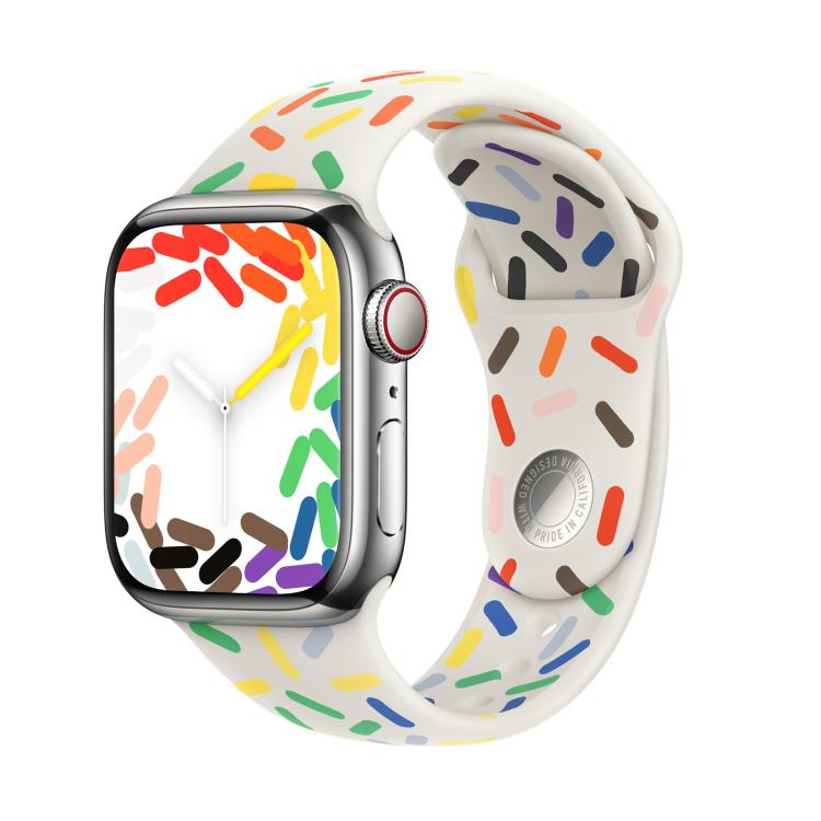 For Apple Watch 46mm / 49mm / 45mm / 44mm Sport Silicone Watch Band(Rainbow) - free shipping - PMc TechLife - Order now!