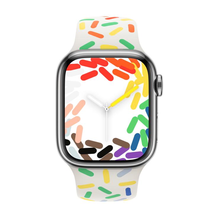 For Apple Watch 46mm / 49mm / 45mm / 44mm Sport Silicone Watch Band(Rainbow) - free shipping - PMc TechLife - Order now!