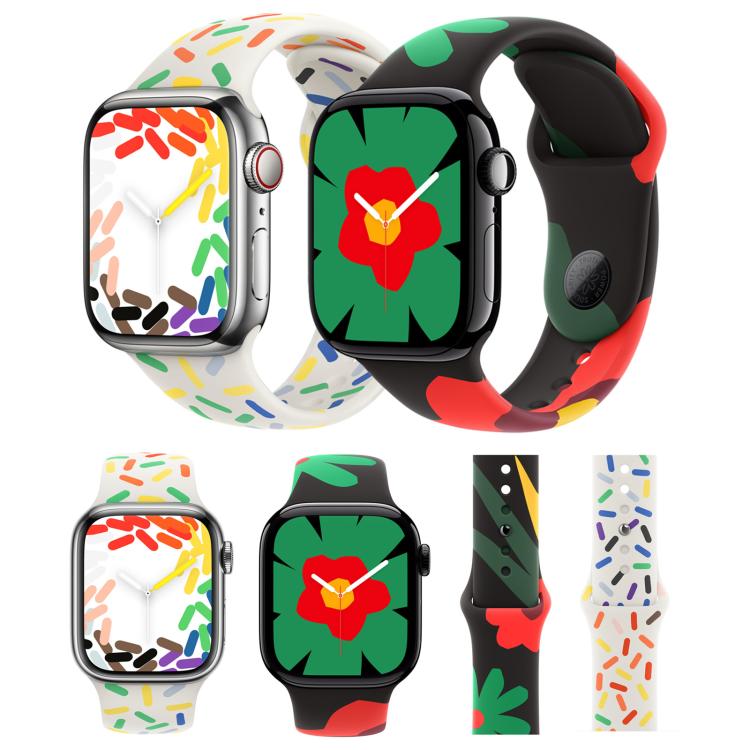 For Apple Watch 46mm / 49mm / 45mm / 44mm Sport Silicone Watch Band(Rainbow) - free shipping - PMc TechLife - Order now!