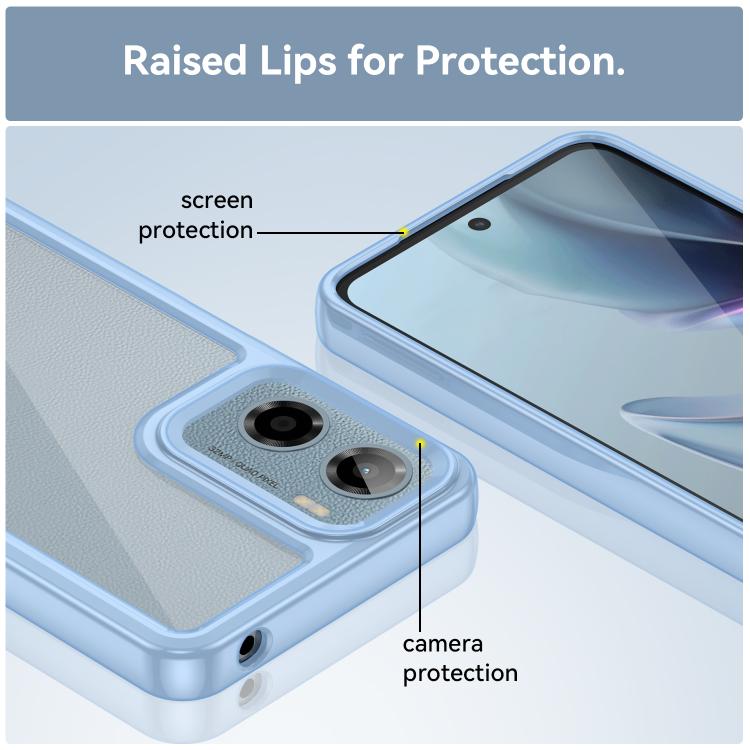 For Motorola Moto E15 Colorful Series Acrylic Hybrid TPU Phone Case(Blue) - free shipping - PMC TechLife - Order now!