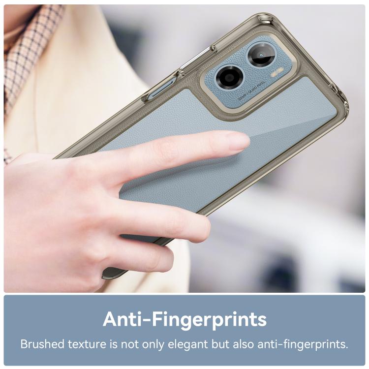 For Motorola Moto E15 Colorful Series Acrylic Hybrid TPU Phone Case(Transparent Grey) - free shipping - PMC TechLife - Order now!