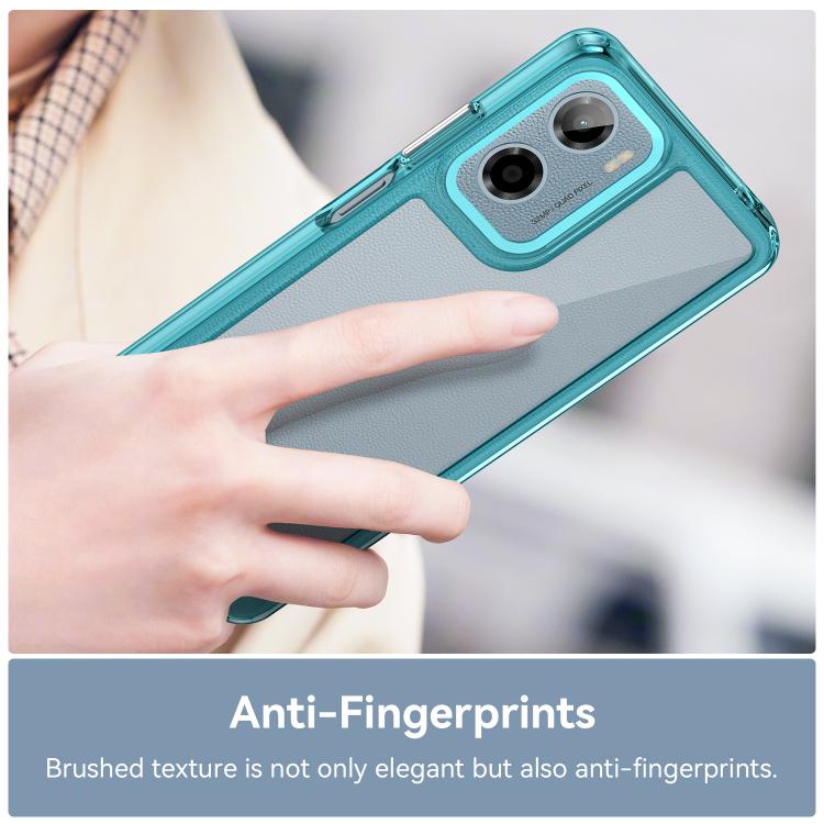 For Motorola Moto E15 Colorful Series Acrylic Hybrid TPU Phone Case(Transparent Blue) - free shipping - PMC TechLife - Order now!