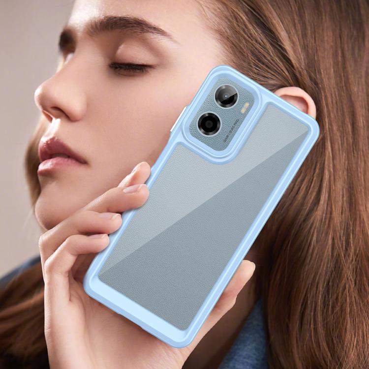 For Motorola Moto G05 Colorful Series Acrylic Hybrid TPU Phone Case(Blue) - free shipping - PMC TechLife - Order now!