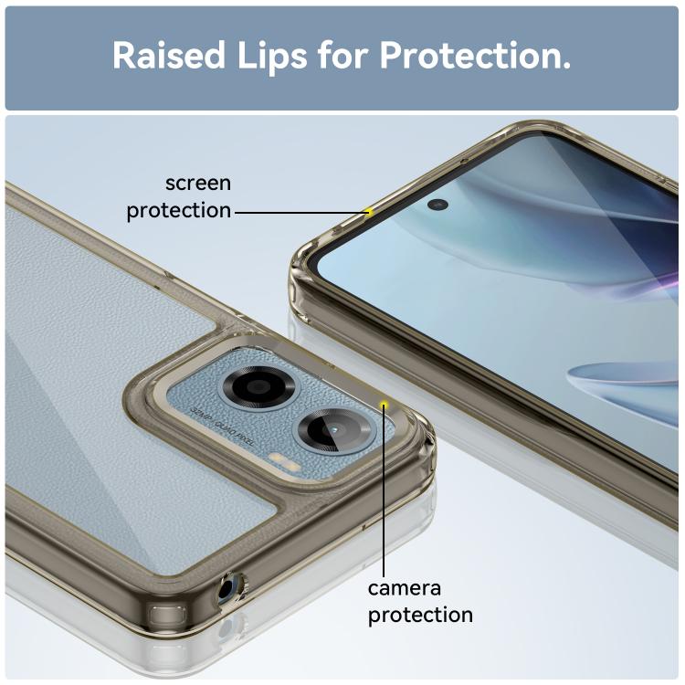 For Motorola Moto G05 Colorful Series Acrylic Hybrid TPU Phone Case(Transparent Grey) - free shipping - PMC TechLife - Order now!