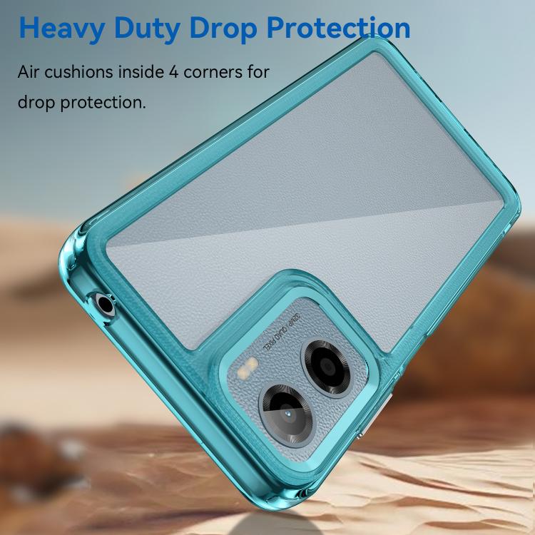 For Motorola Moto G05 Colorful Series Acrylic Hybrid TPU Phone Case(Transparent Blue) - free shipping - PMC TechLife - Order now!