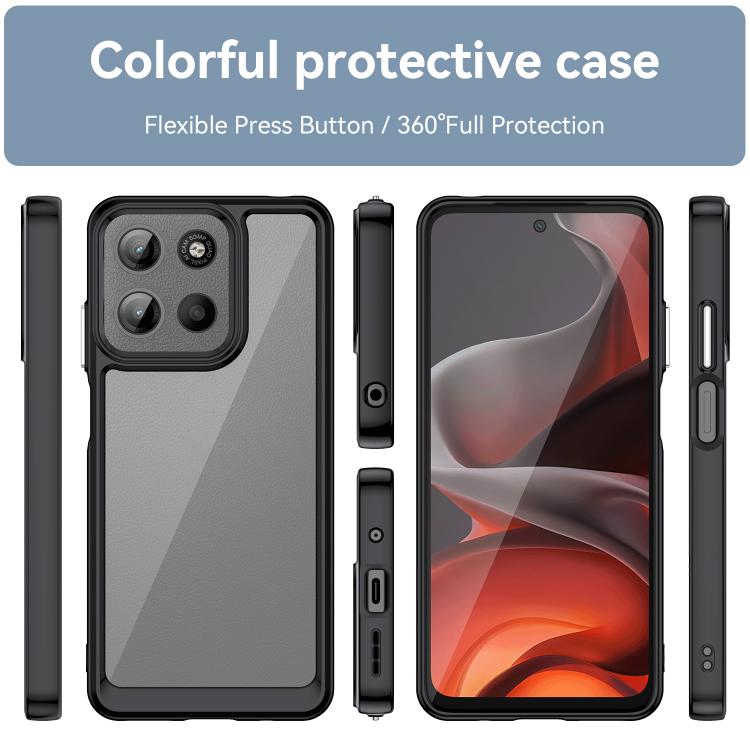 For Motorola Moto G15 Colorful Series Acrylic Hybrid TPU Phone Case(Black) - free shipping - PMC TechLife - Order now!