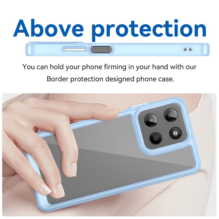 For Motorola Moto G15 Colorful Series Acrylic Hybrid TPU Phone Case(Blue) - free shipping - PMC TechLife - Order now!