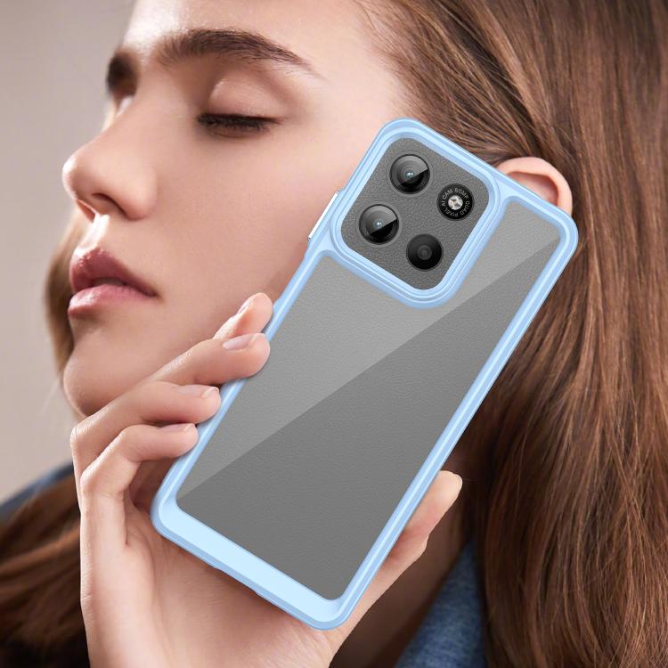 For Motorola Moto G15 Colorful Series Acrylic Hybrid TPU Phone Case(Blue) - free shipping - PMC TechLife - Order now!