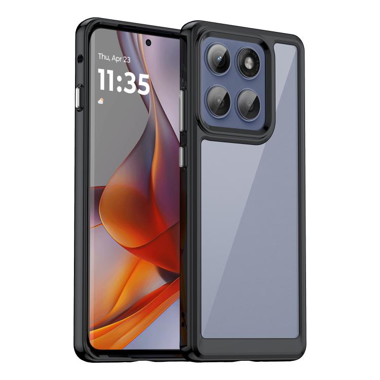 For Motorola Edge 5G 2025 Colorful Series Acrylic Hybrid TPU Phone Case(Black) - free shipping - PMC TechLife - Order now!