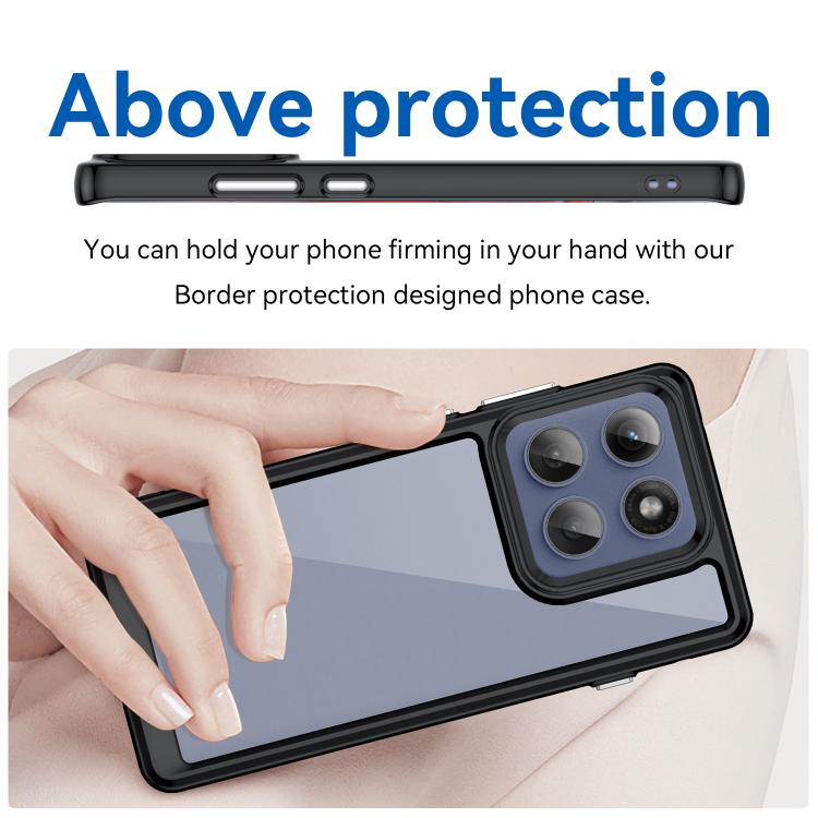 For Motorola Edge 5G 2025 Colorful Series Acrylic Hybrid TPU Phone Case(Black) - free shipping - PMC TechLife - Order now!