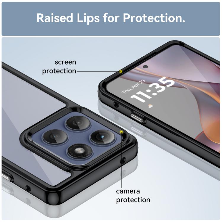 For Motorola Edge 5G 2025 Colorful Series Acrylic Hybrid TPU Phone Case(Black) - free shipping - PMC TechLife - Order now!