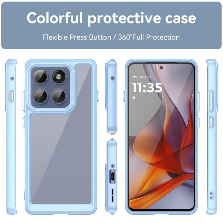 For Motorola Edge 5G 2025 Colorful Series Acrylic Hybrid TPU Phone Case(Blue) - free shipping - PMC TechLife - Order now!