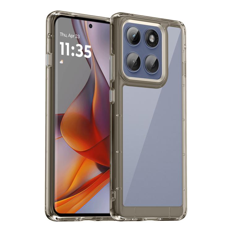 For Motorola Edge 5G 2025 Colorful Series Acrylic Hybrid TPU Phone Case(Transparent Grey) - free shipping - PMC TechLife - Order now!