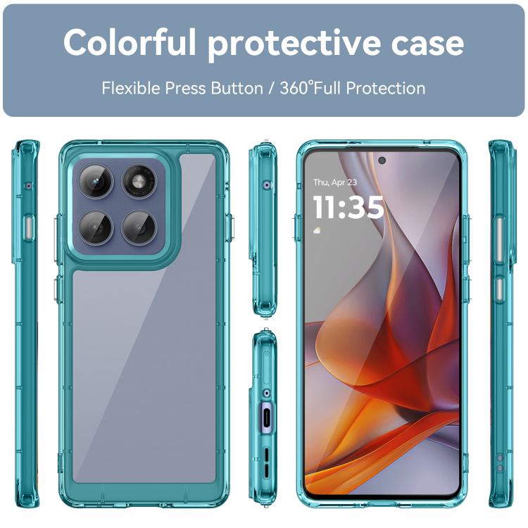 For Motorola Edge 5G 2025 Colorful Series Acrylic Hybrid TPU Phone Case(Transparent Blue) - free shipping - PMC TechLife - Order now!