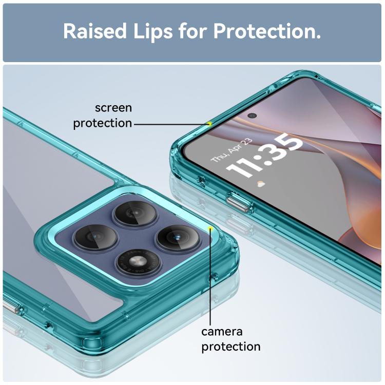 For Motorola Edge 5G 2025 Colorful Series Acrylic Hybrid TPU Phone Case(Transparent Blue) - free shipping - PMC TechLife - Order now!