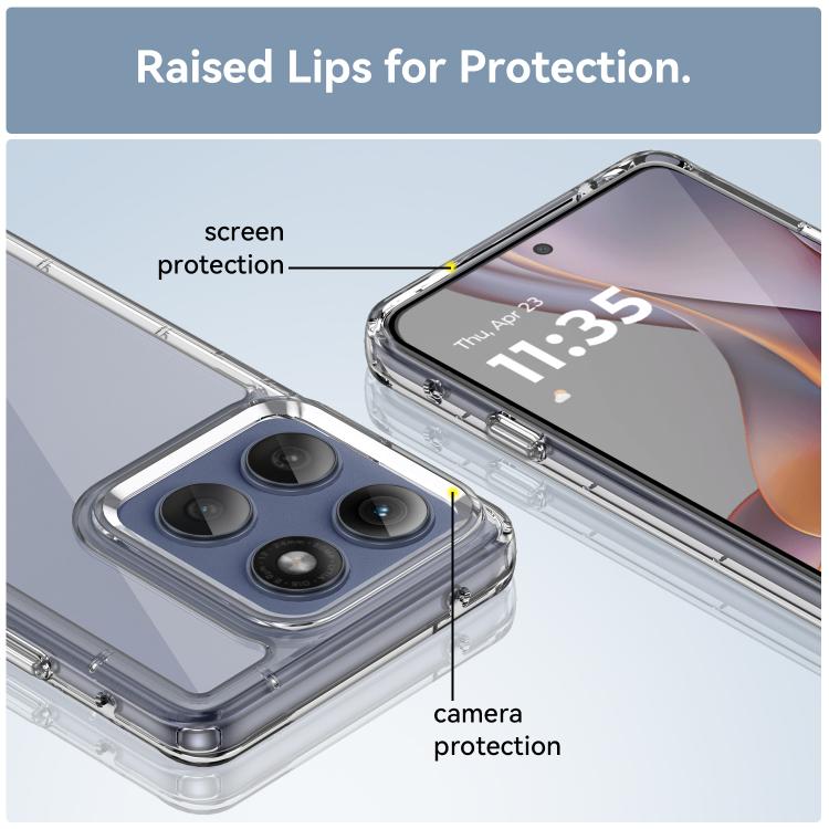 For Motorola Edge 5G 2025 Colorful Series Acrylic Hybrid TPU Phone Case(Transparent) - free shipping - PMC TechLife - Order now!