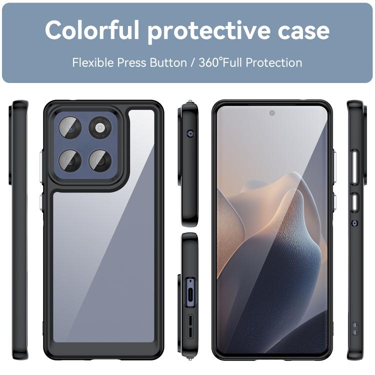 For Motorola Edge 60 Fusion Colorful Series Acrylic Hybrid TPU Phone Case(Black) - free shipping - PMC TechLife - Order now!