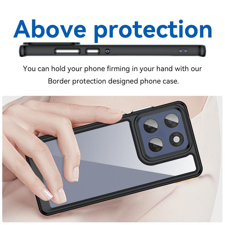 For Motorola Edge 60 Fusion Colorful Series Acrylic Hybrid TPU Phone Case(Black) - free shipping - PMC TechLife - Order now!