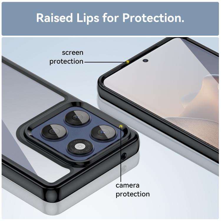 For Motorola Edge 60 Fusion Colorful Series Acrylic Hybrid TPU Phone Case(Black) - free shipping - PMC TechLife - Order now!