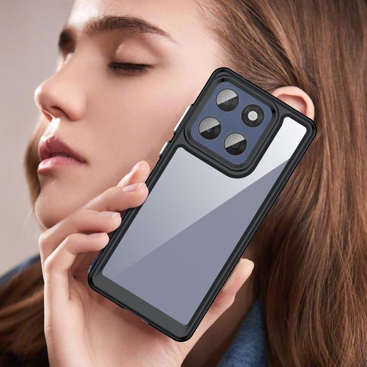 For Motorola Edge 60 Fusion Colorful Series Acrylic Hybrid TPU Phone Case(Black) - free shipping - PMC TechLife - Order now!