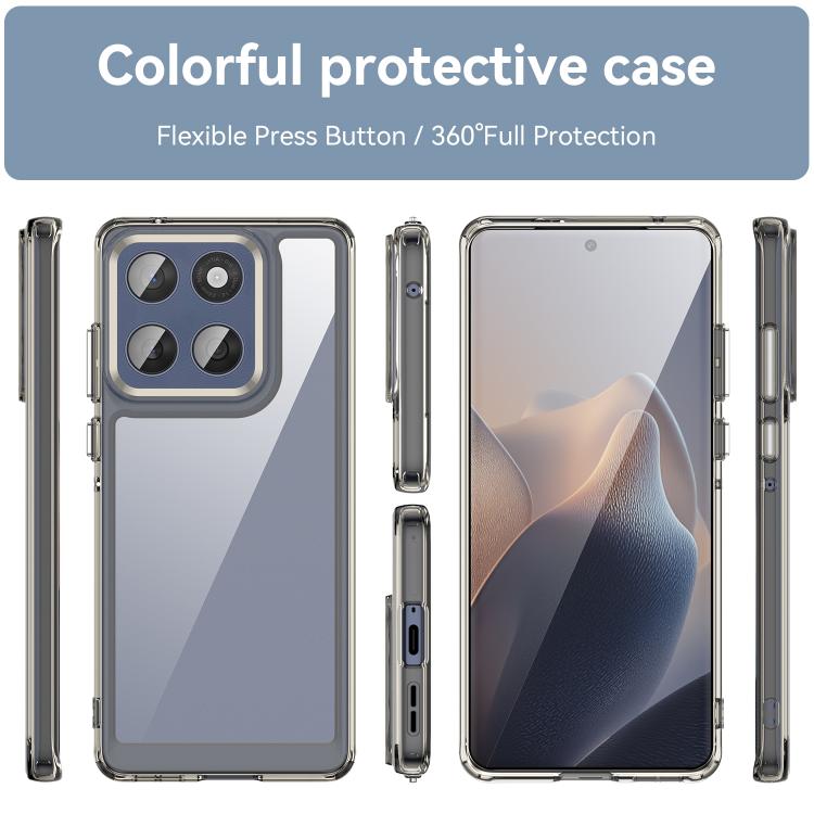 For Motorola Edge 60 Fusion Colorful Series Acrylic Hybrid TPU Phone Case(Transparent Grey) - free shipping - PMC TechLife - Order now!