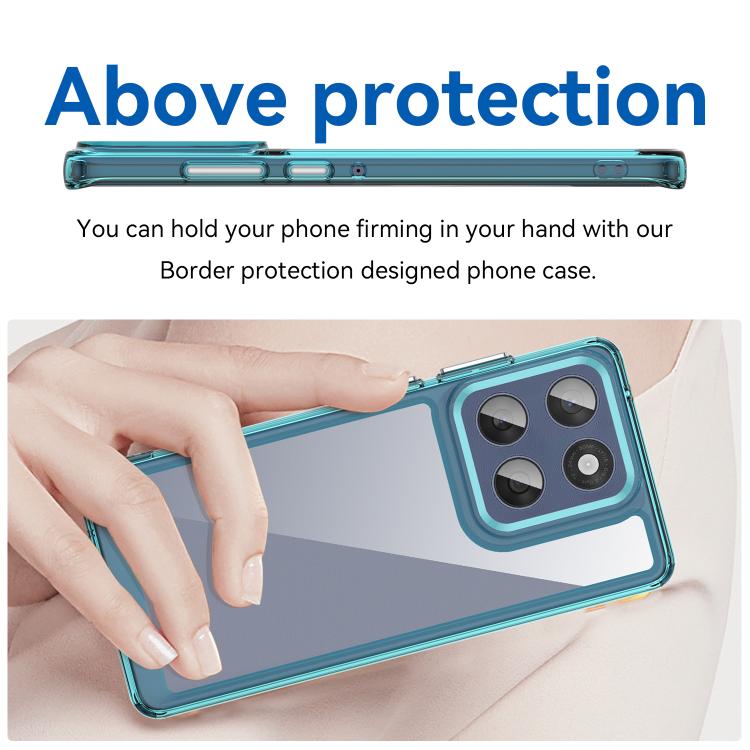 For Motorola Edge 60 Fusion Colorful Series Acrylic Hybrid TPU Phone Case(Transparent Blue) - free shipping - PMC TechLife - Order now!