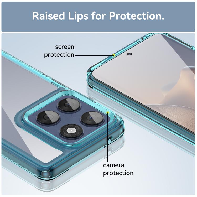 For Motorola Edge 60 Fusion Colorful Series Acrylic Hybrid TPU Phone Case(Transparent Blue) - free shipping - PMC TechLife - Order now!