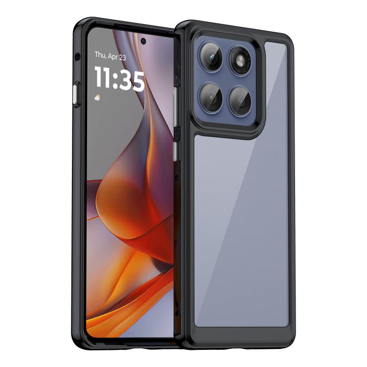 For Motorola Edge 60 Pro Colorful Series Acrylic Hybrid TPU Phone Case(Black) - free shipping - PMC TechLife - Order now!