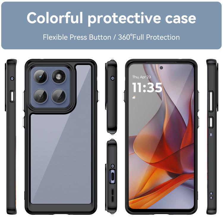 For Motorola Edge 60 Pro Colorful Series Acrylic Hybrid TPU Phone Case(Black) - free shipping - PMC TechLife - Order now!