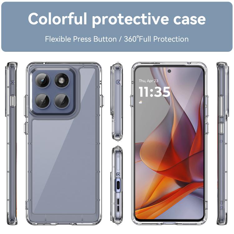 For Motorola Edge 60 Pro Colorful Series Acrylic Hybrid TPU Phone Case(Transparent) - free shipping - PMC TechLife - Order now!