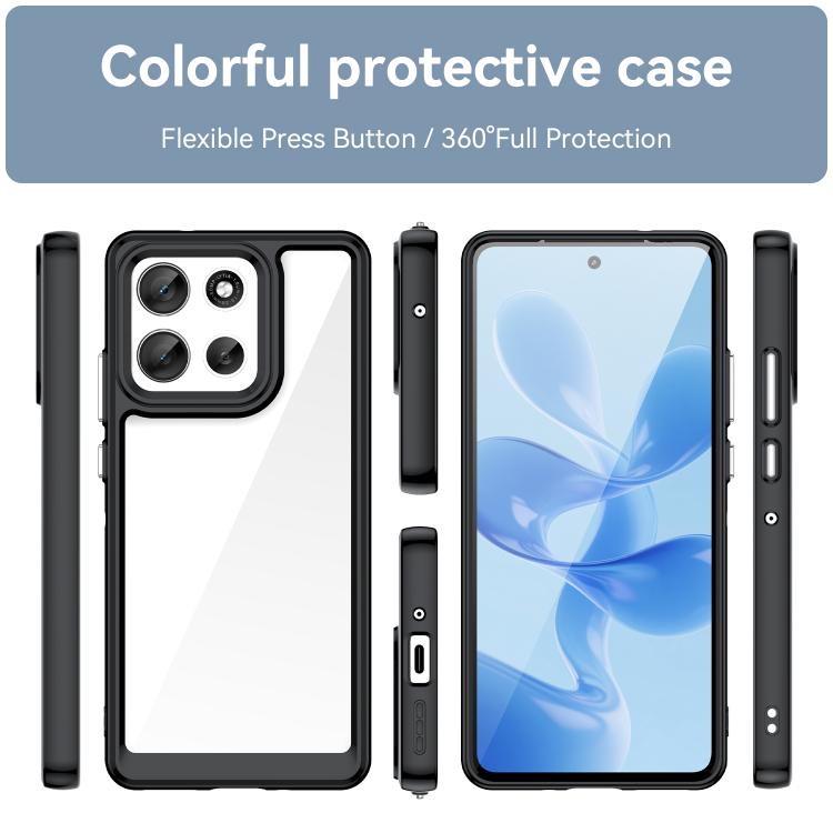 For Motorola Moto G86 5G Colorful Series Acrylic Hybrid TPU Phone Case(Black) - free shipping - PMC TechLife - Order now!