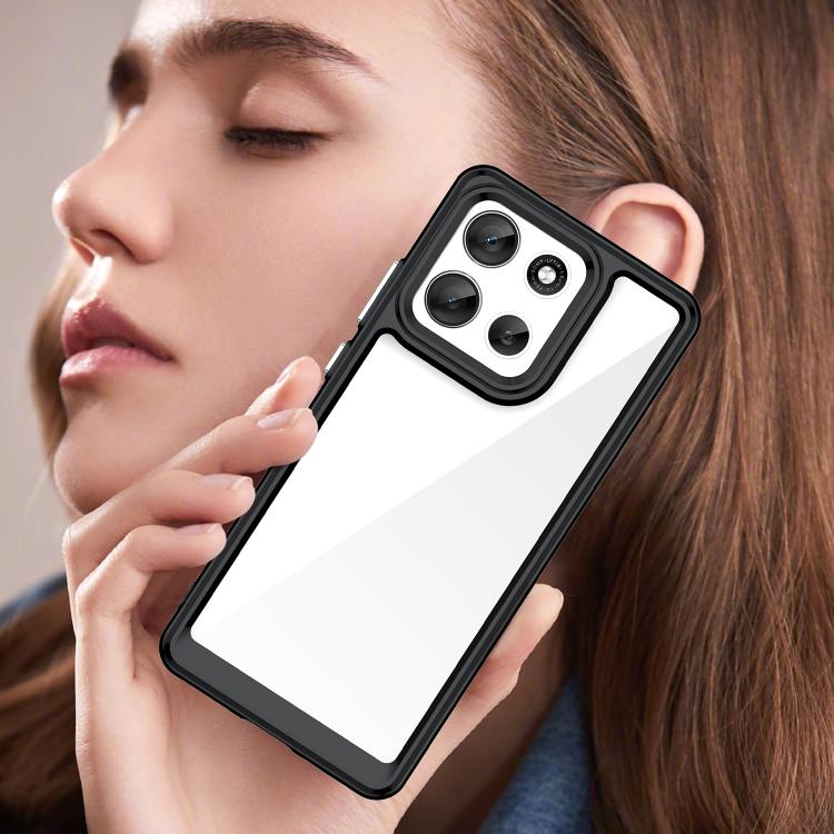 For Motorola Moto G86 5G Colorful Series Acrylic Hybrid TPU Phone Case(Black) - free shipping - PMC TechLife - Order now!