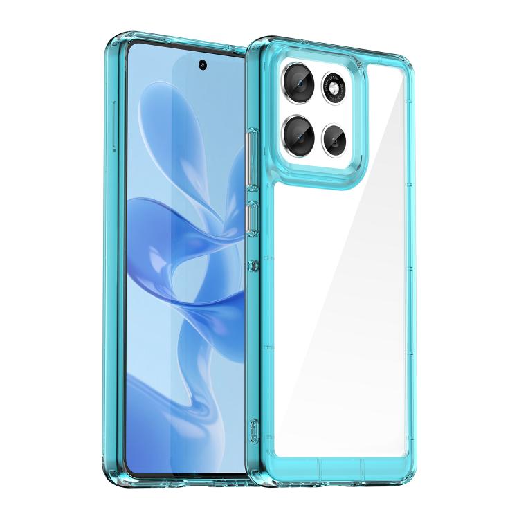 For Motorola Moto G86 5G Colorful Series Acrylic Hybrid TPU Phone Case(Transparent Blue) - free shipping - PMC TechLife - Order now!