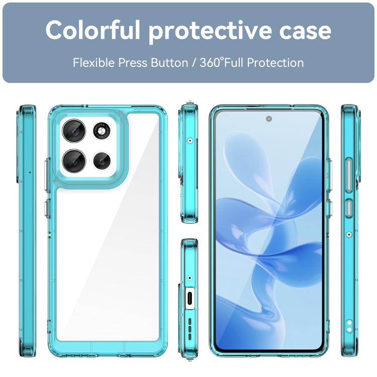 For Motorola Moto G86 5G Colorful Series Acrylic Hybrid TPU Phone Case(Transparent Blue) - free shipping - PMC TechLife - Order now!