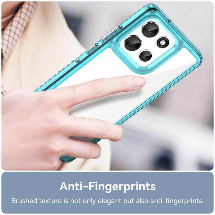 For Motorola Moto G86 5G Colorful Series Acrylic Hybrid TPU Phone Case(Transparent Blue) - free shipping - PMC TechLife - Order now!