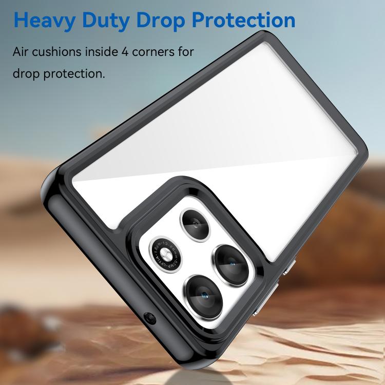 For Motorola Moto G100 Pro 5G Colorful Series Acrylic Hybrid TPU Phone Case(Black) - free shipping - PMC TechLife - Order now!