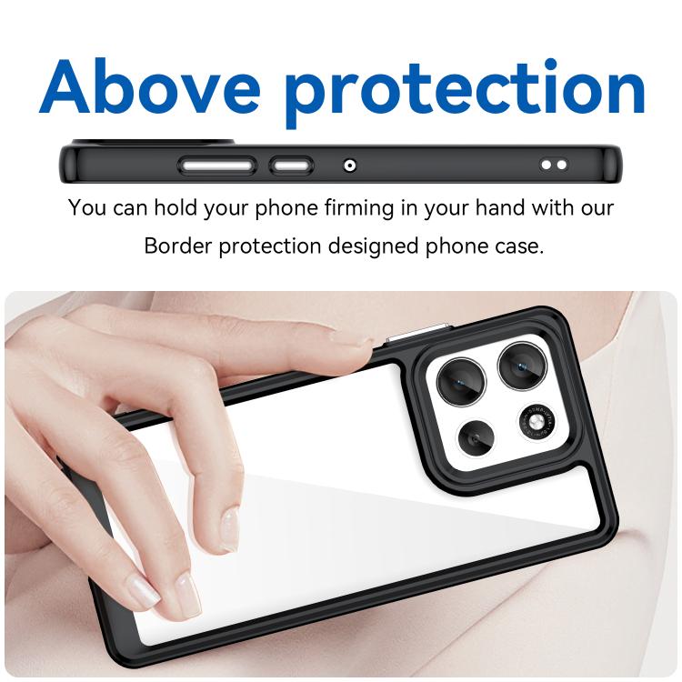 For Motorola Moto G100 Pro 5G Colorful Series Acrylic Hybrid TPU Phone Case(Black) - free shipping - PMC TechLife - Order now!