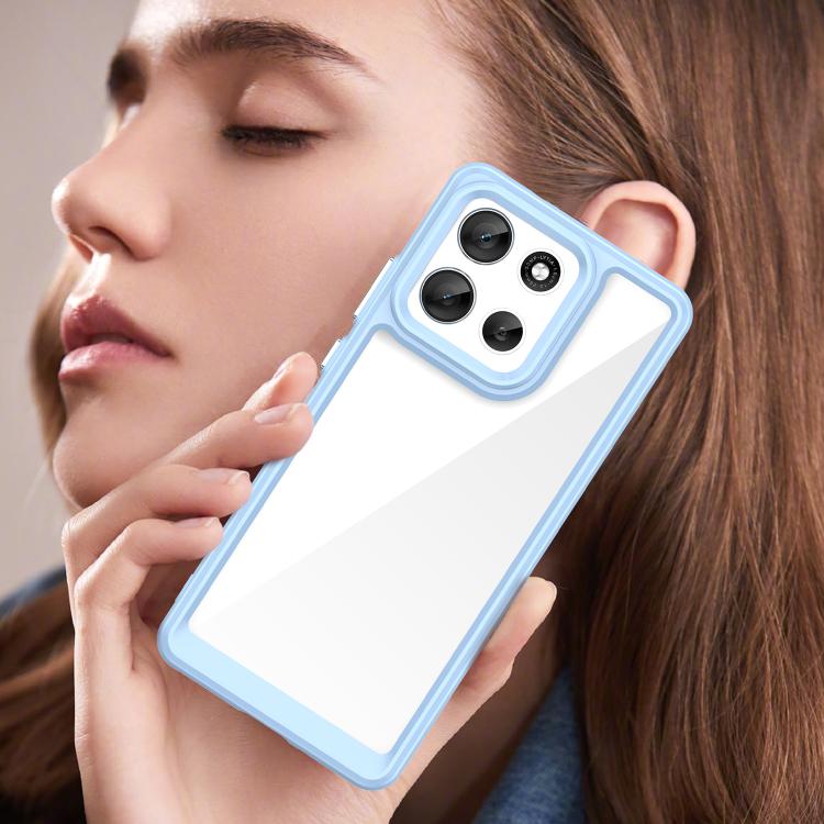 For Motorola Moto G100 Pro 5G Colorful Series Acrylic Hybrid TPU Phone Case(Blue) - free shipping - PMC TechLife - Order now!