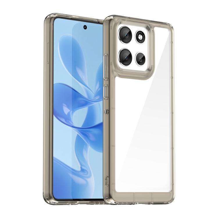 For Motorola Moto G100 Pro 5G Colorful Series Acrylic Hybrid TPU Phone Case(Transparent Grey) - free shipping - PMC TechLife - Order now!