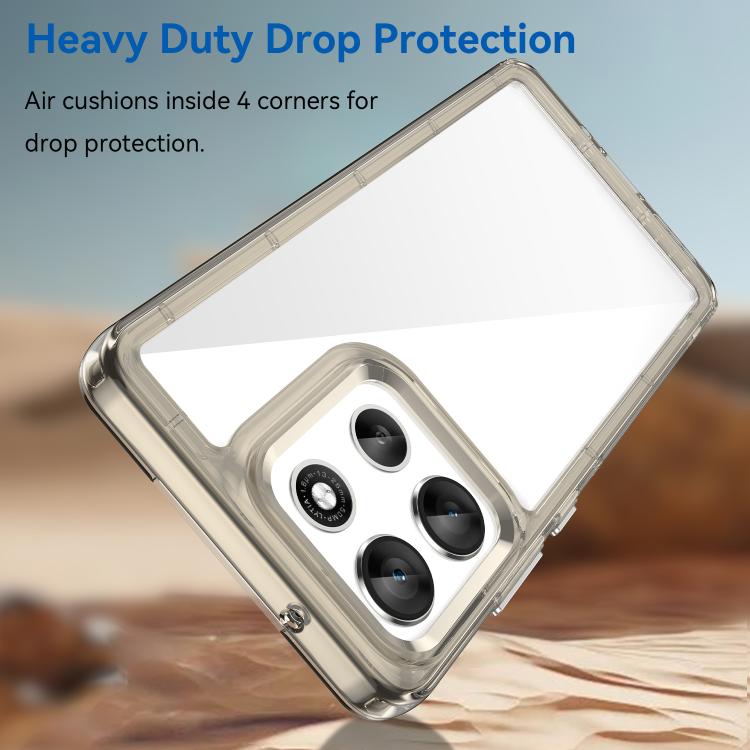 For Motorola Moto G100 Pro 5G Colorful Series Acrylic Hybrid TPU Phone Case(Transparent Grey) - free shipping - PMC TechLife - Order now!