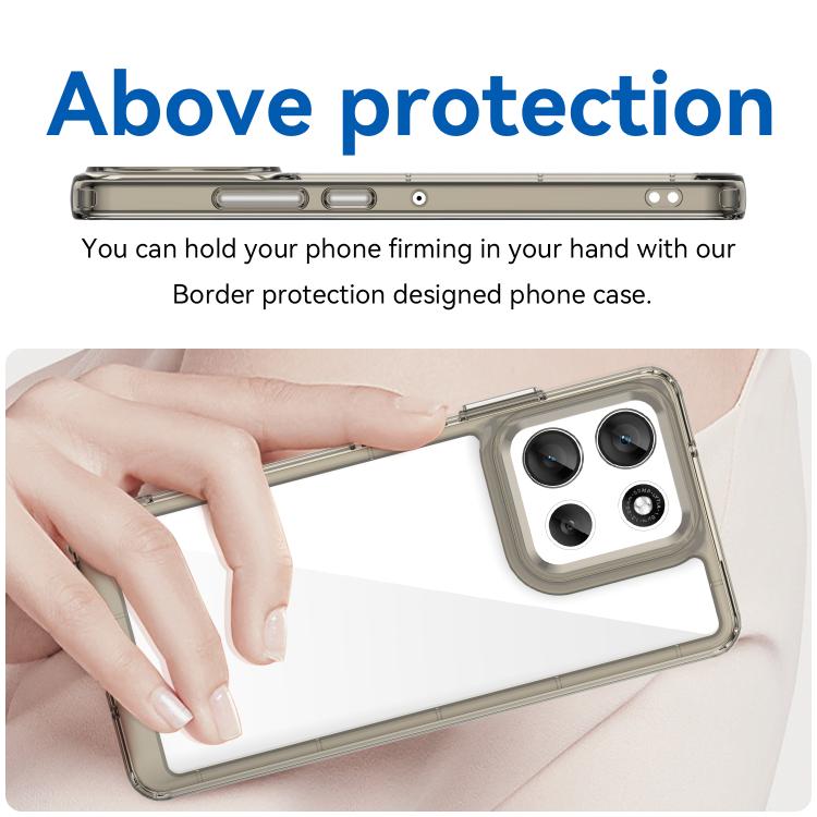 For Motorola Moto G100 Pro 5G Colorful Series Acrylic Hybrid TPU Phone Case(Transparent Grey) - free shipping - PMC TechLife - Order now!