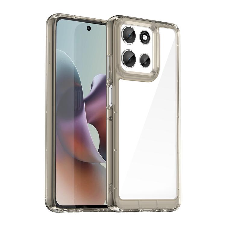 For Motorola Moto G56 5G Colorful Series Acrylic Hybrid TPU Phone Case(Transparent Grey) - free shipping - PMC TechLife - Order now!