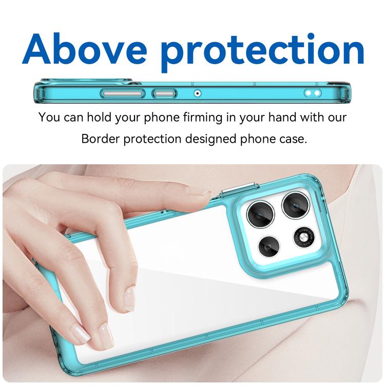 For Motorola Moto G56 5G Colorful Series Acrylic Hybrid TPU Phone Case(Transparent Blue) - free shipping - PMC TechLife - Order now!
