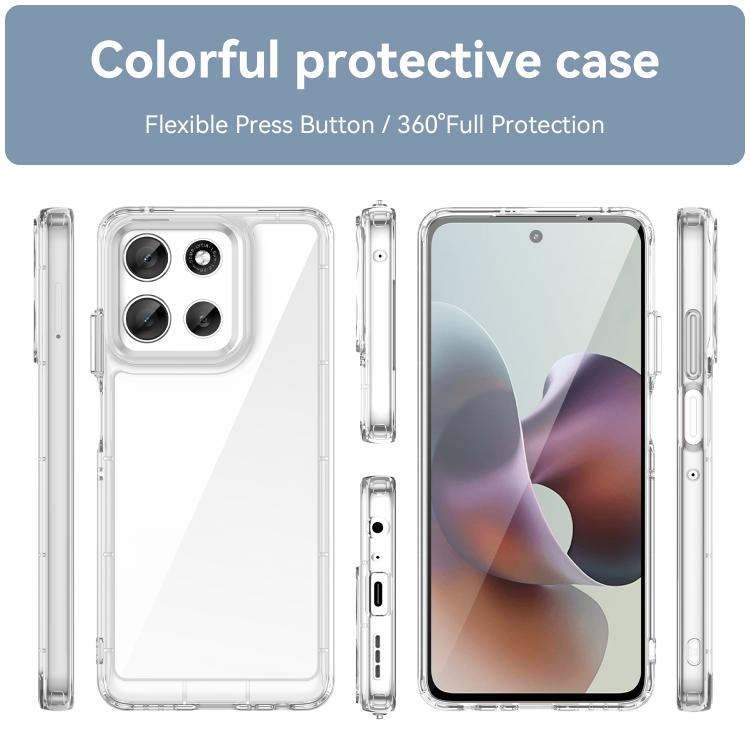 For Motorola Moto G56 5G Colorful Series Acrylic Hybrid TPU Phone Case(Transparent) - free shipping - PMC TechLife - Order now!